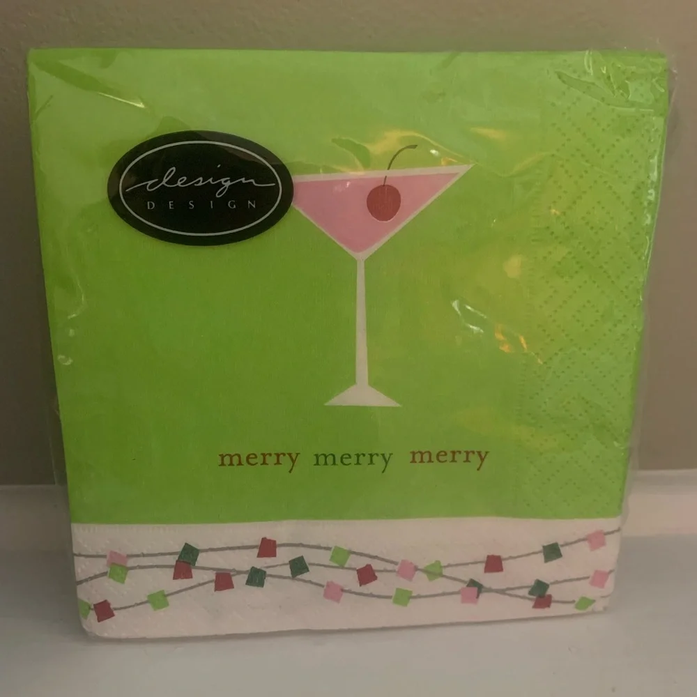NWOT Bundle of 3 Christmas and Holiday Cocktail Party Napkins